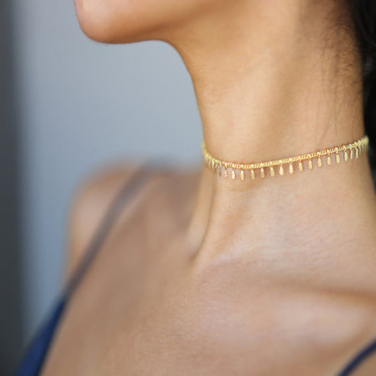 Copper Chain Collarbone Necklace