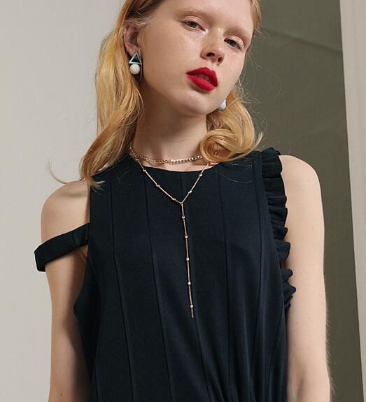 Copper Bead Chain Multilayer Necklace