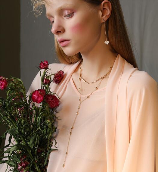 Copper Bead Chain Multilayer Necklace