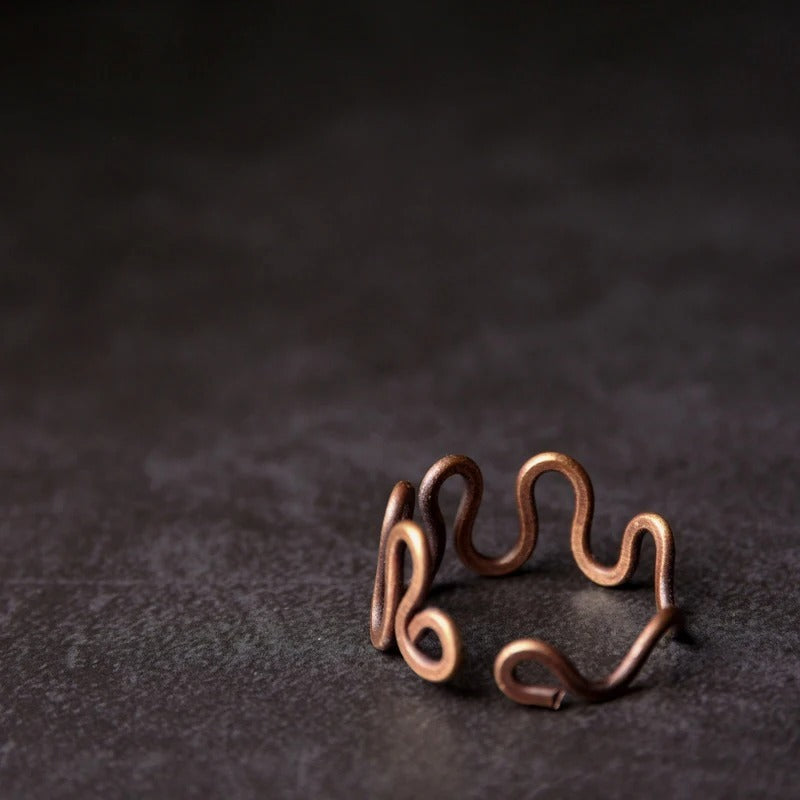 Wave Handmade Solid Copper Ring