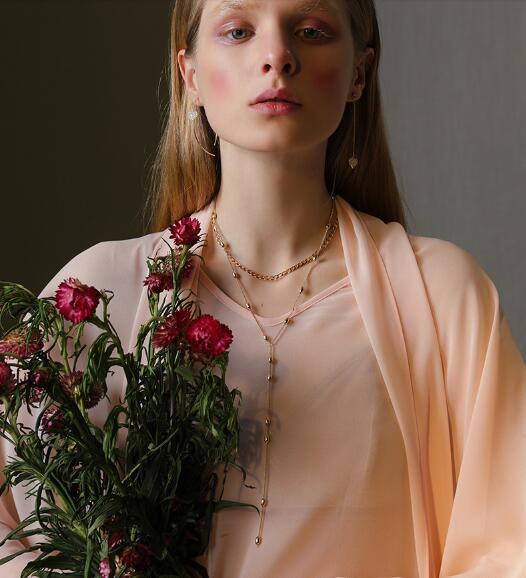 Copper Bead Chain Multilayer Necklace
