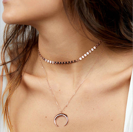 Copper Sequin Necklace