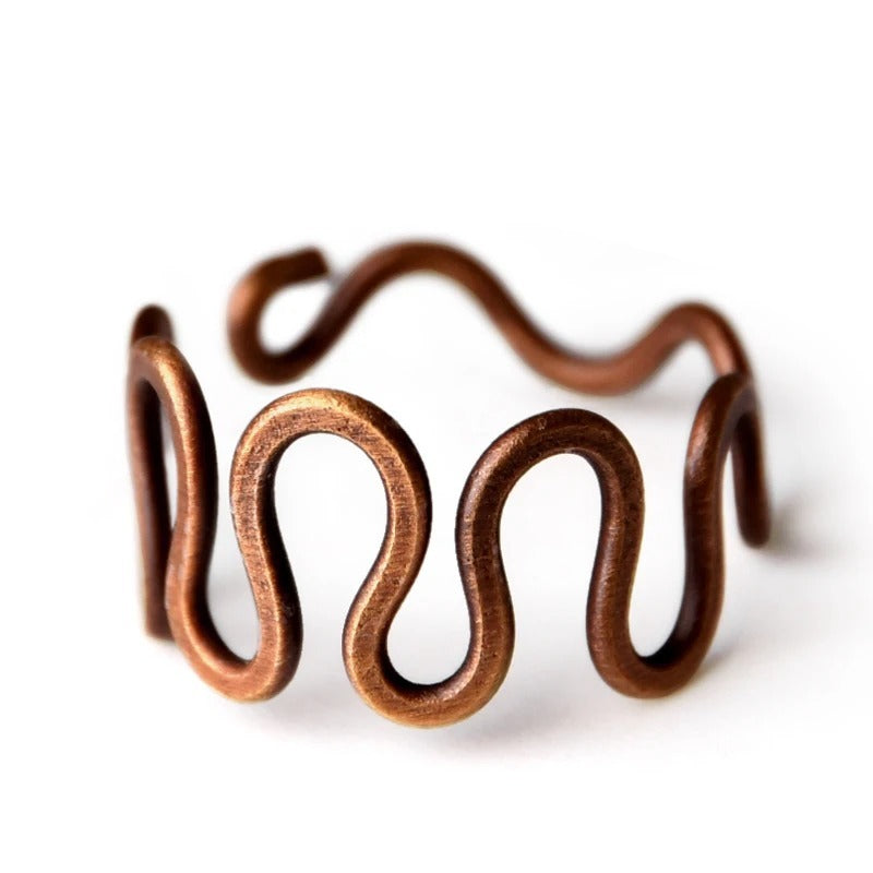 Wave Handmade Solid Copper Ring