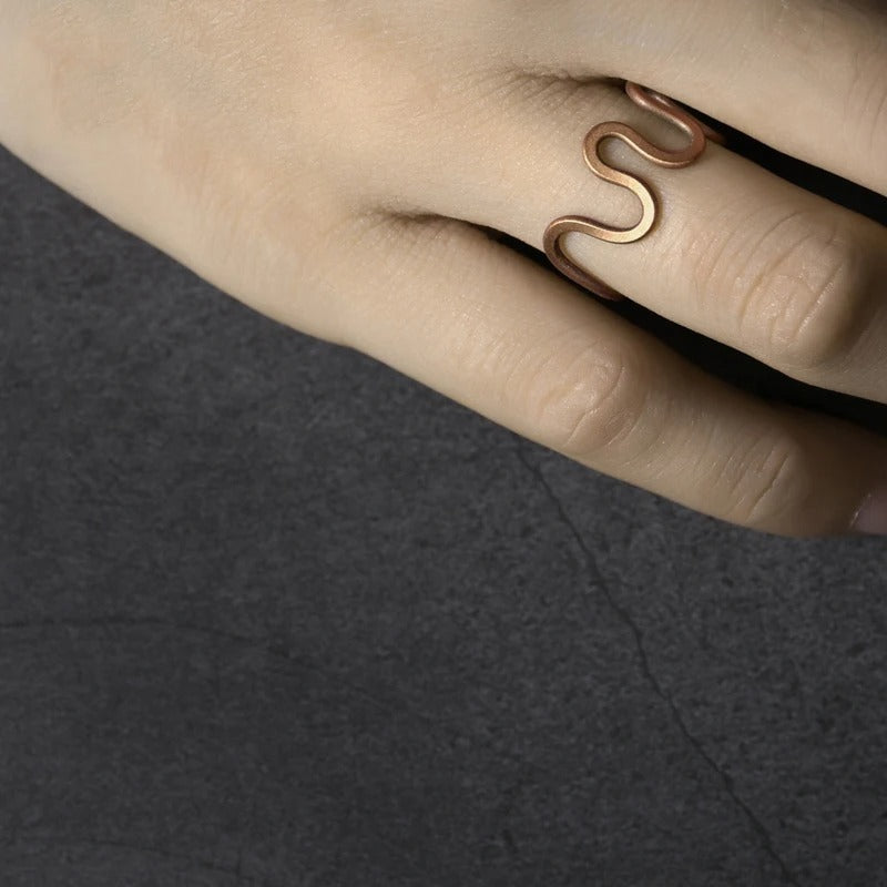 Wave Handmade Solid Copper Ring