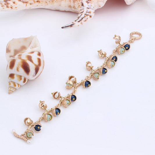 18k Gold Plated Copper Shell Pearl Bracelet