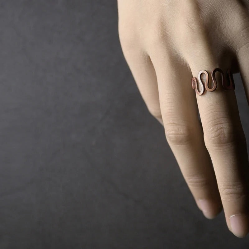 Wave Handmade Solid Copper Ring