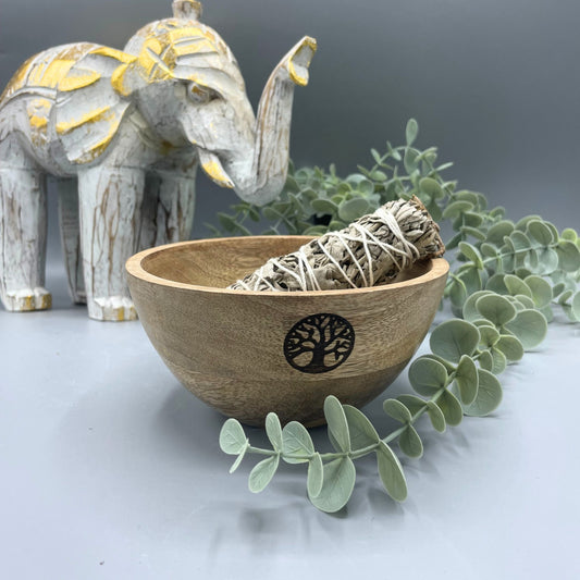 Tree of Life Wooden Smudge and Ritual Offerings Bowl