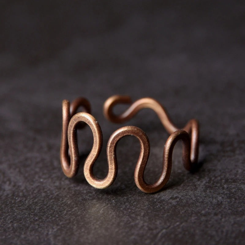 Wave Handmade Solid Copper Ring