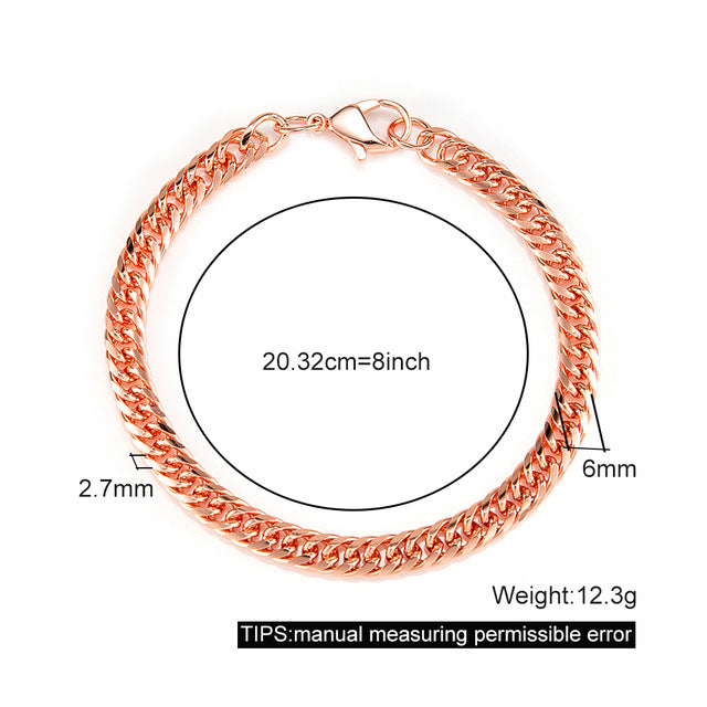 Copper Cuban Chain Bracelet